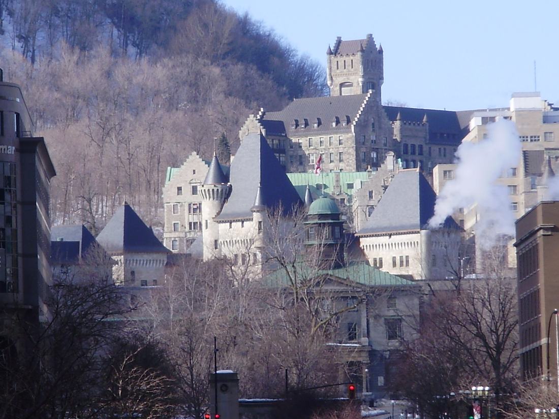A university building and lawn in Montreal
