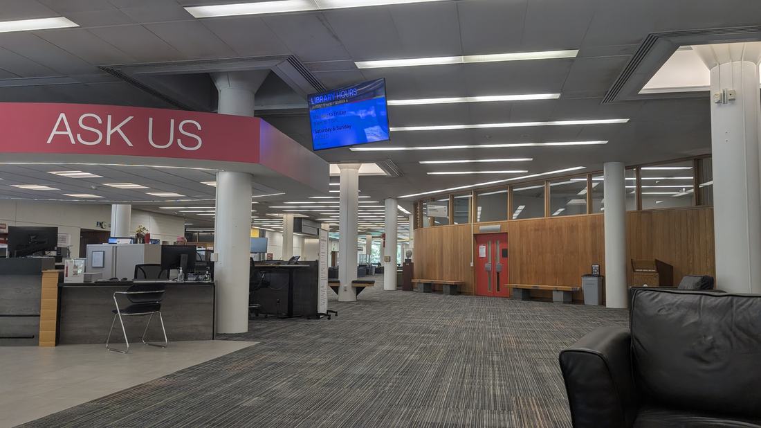 The interior of a university library