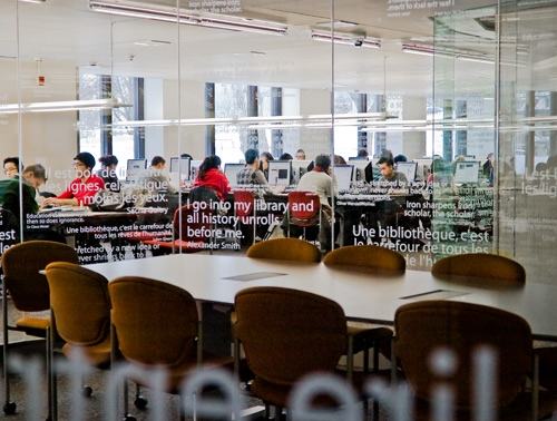 A university library study space
